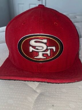 NFL New Era 59FIFTY Red Fitted Hat with Black Trim